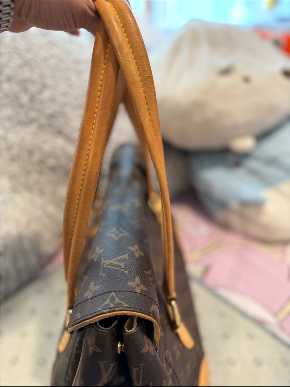 Louis Vuitton Monogram Top-Handle Satchel in Brown and Tan - Picture 4 of 9